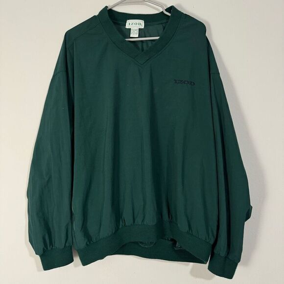 IZOD Men’s Vintage Nylon V-Neck Pullover Windbreaker Sweater M - Picture 1 of 5